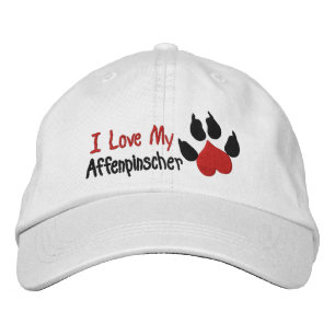 I Liebe Affenpinscher Dog Paw Print Bestickte Kappe