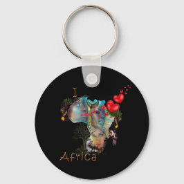 I Liebe Africa Classic Round Sticker Schlüsselanhänger