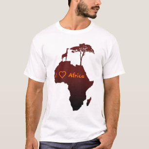 I Liebe Afrika   Afrikanische Safari-Karte T-Shirt