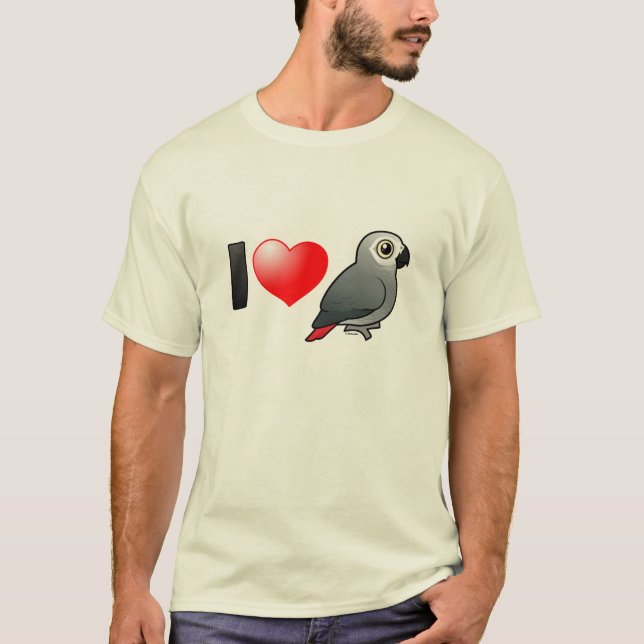 I Liebe-Afrika-Grau T-Shirt (Vorderseite)