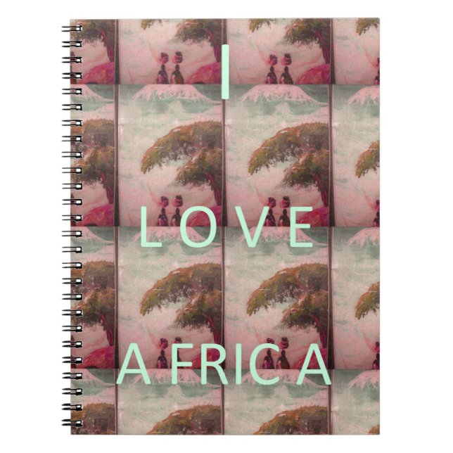 I Liebe Afrika Hakuna Matata Kilimanjaro Berg A Notizblock (Vorderseite)