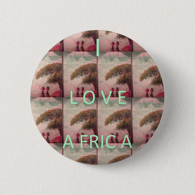 I Liebe Afrika - Kulturlandschaftsmuster Button (Vorderseite)