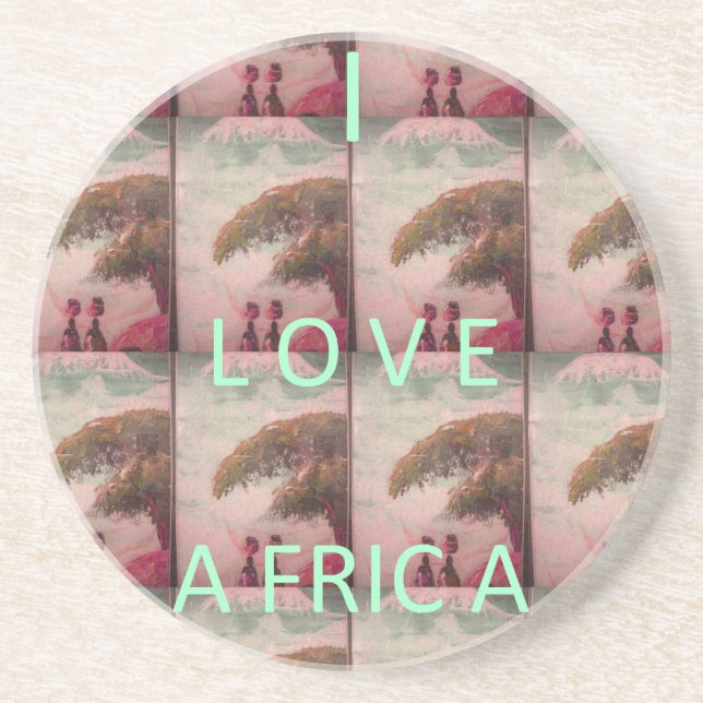 I Liebe Afrika - Kulturlandschaftsmuster Getränkeuntersetzer (Vorne)