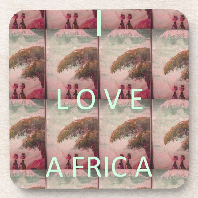 I Liebe Afrika - Kulturlandschaftsmuster Getränkeuntersetzer (Vorderseite)