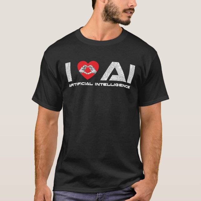 I Liebe AI Artificial Intelligence Tech Science Pr T-Shirt (Vorderseite)