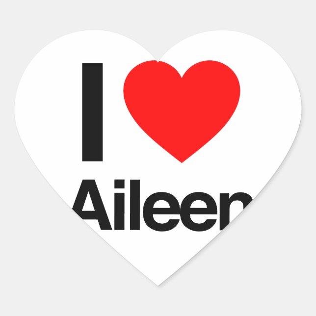 i Liebe aileen Herz-Aufkleber (Vorderseite)