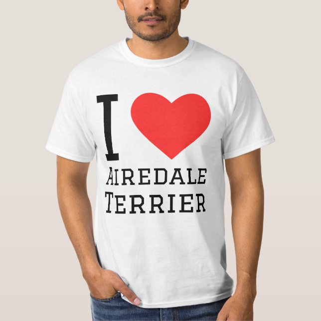 I Liebe Airedale Terrier T-Shirt (Vorderseite)