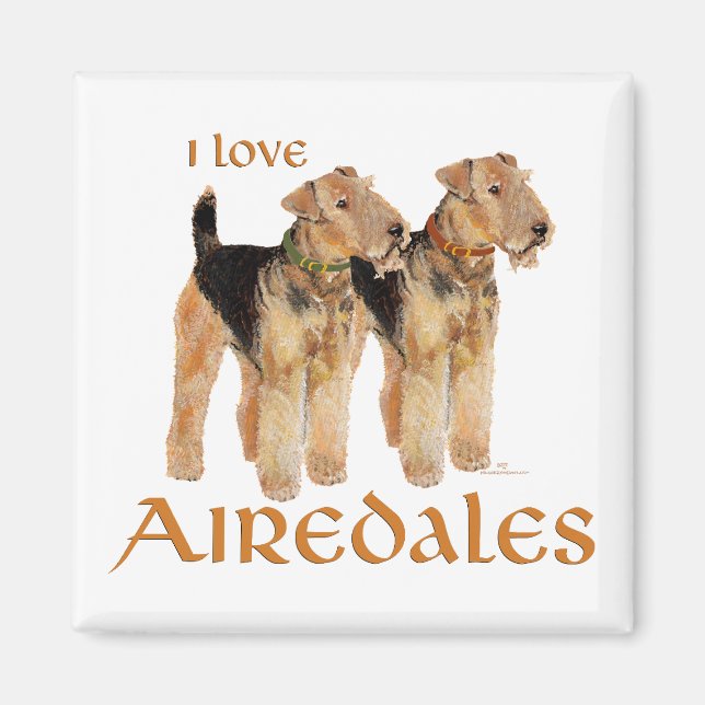 I Liebe Airedales Magnet (Vorne)