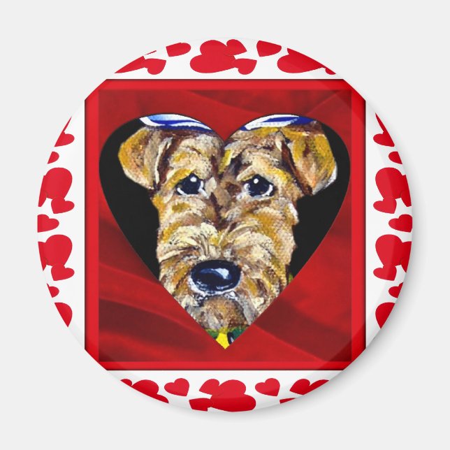 I Liebe Airedales Magnet (Vorne)