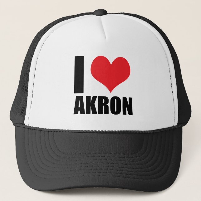I Liebe Akron Truckerkappe (Vorderseite)