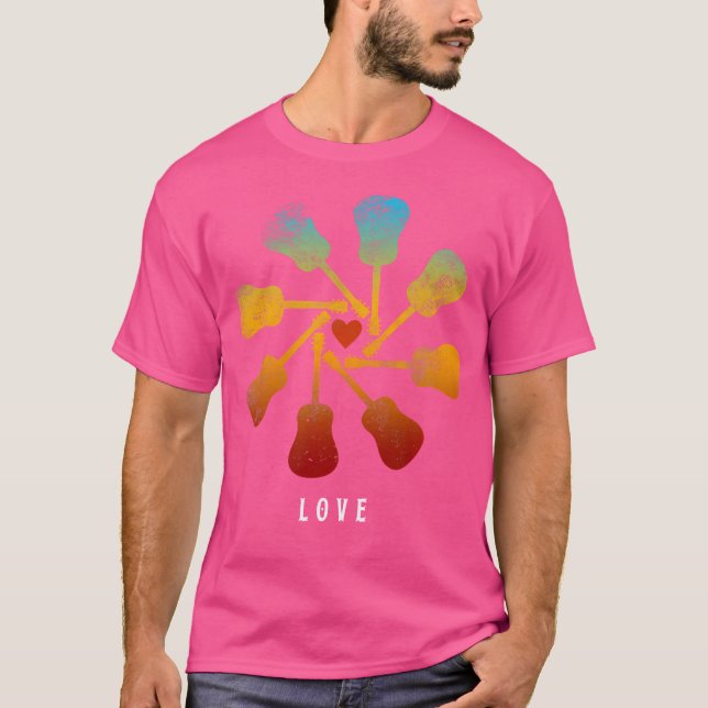 I Liebe Akustische Gitarren T Shirt T-Shirt Gesche (Vorderseite)