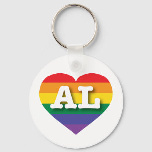 I Liebe Alabama - Gay Pride - Regenbogenherz Schlüsselanhänger