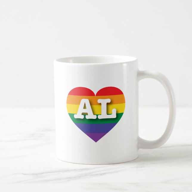 I Liebe Alabama Rainbow Heart Kaffeetasse (Rechts)