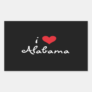 I Liebe Alabama Rechteckiger Aufkleber