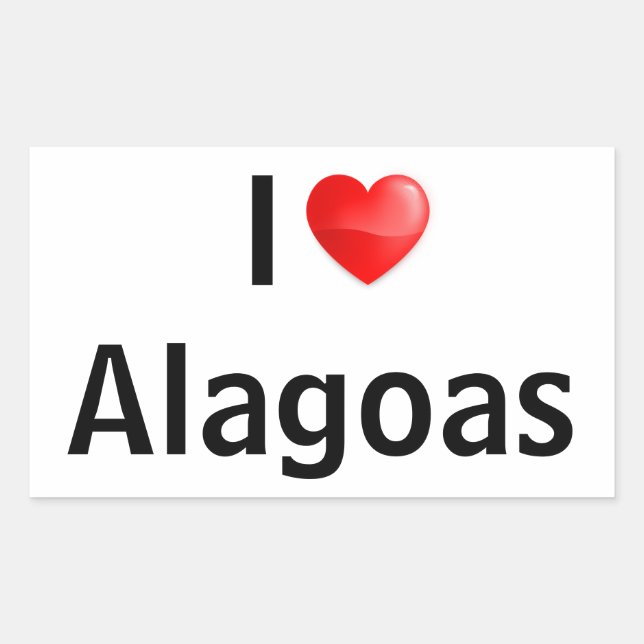 I Liebe Alagoas Rechteckiger Aufkleber (Vorderseite)