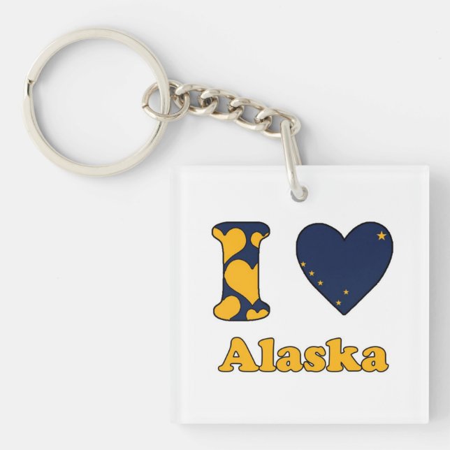 I Liebe Alaska Schlüsselanhänger (Vorderseite)