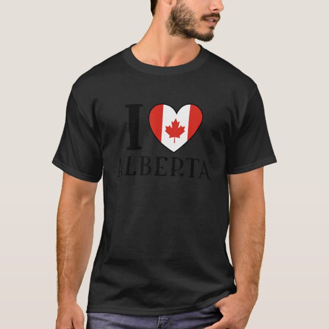 I Liebe Alberta Canada Herzenflagge T-Shirt (Vorderseite)