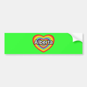 I Liebe Alberta, Regenbogenherz Autoaufkleber