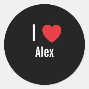 I Liebe Alex Runder Aufkleber