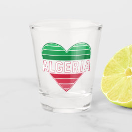 I Liebe Algerien, Algerische Herzenflaggenfarben Schnapsglas