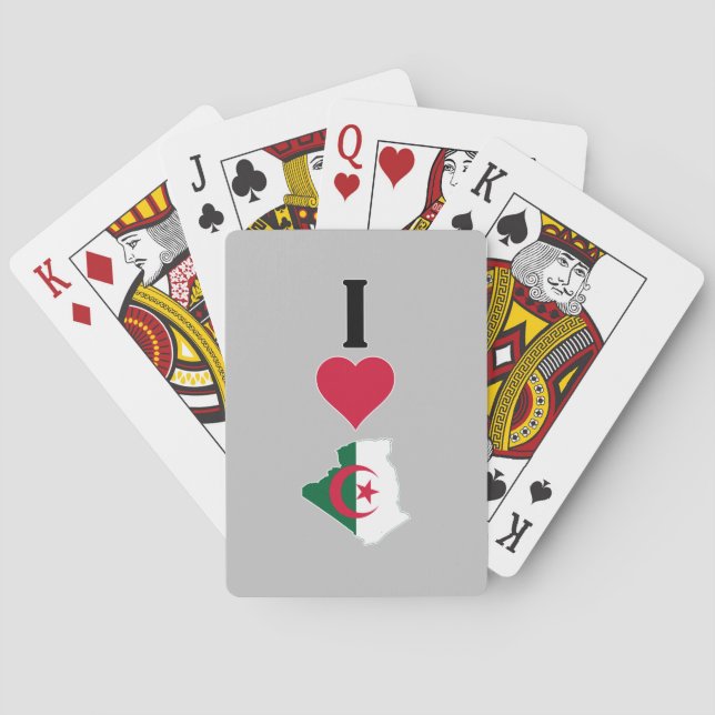 I Liebe Algerien Vertikal I Herz Algerien Land Fl Spielkarten (Rückseite)