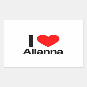 i Liebe alianna Rechteckiger Aufkleber