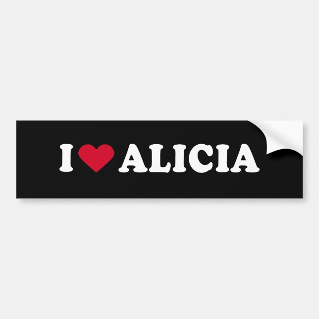 I LIEBE ALICIA AUTOAUFKLEBER (Vorne)