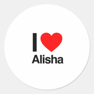 i Liebe alisha Runder Aufkleber