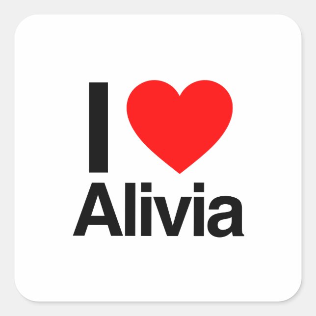 i Liebe alivia Quadratischer Aufkleber (Vorderseite)