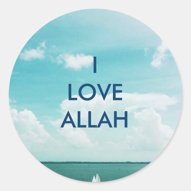I LIEBE ALLAH - Segelbootaufkleber Runder Aufkleber (Vorderseite)