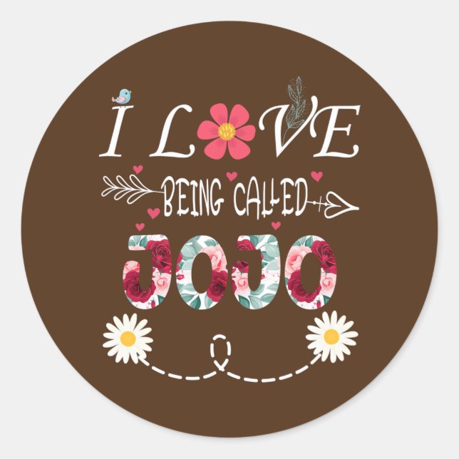 i Liebe als Jojo i Liebe, Jojo genannt  Runder Aufkleber (Vorderseite)