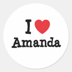 I Liebe Amanda T - Shirt Runder Aufkleber