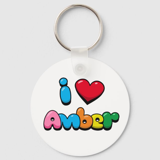 I Liebe Amber Schlüsselanhänger (Vorderseite)