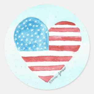 I Liebe America Heftsticker Runder Aufkleber