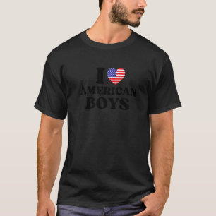 I Liebe American Boys I Red Heart USA Boys America T-Shirt