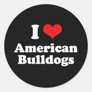 I Liebe American Bulldogs Runder Aufkleber