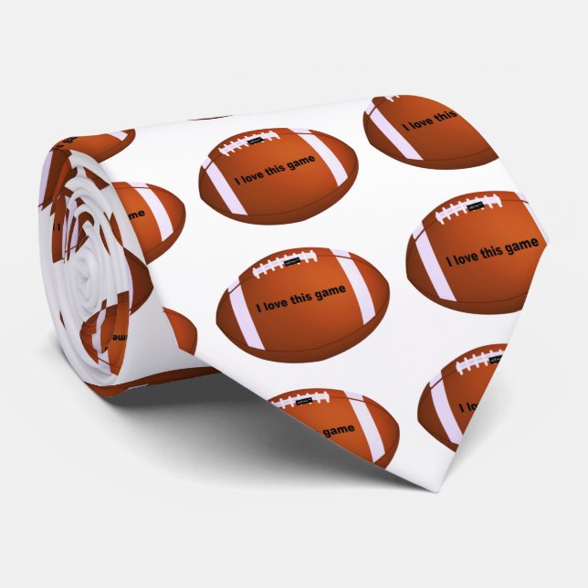 I Liebe American Footballs.pnng Krawatte (Gerollt)