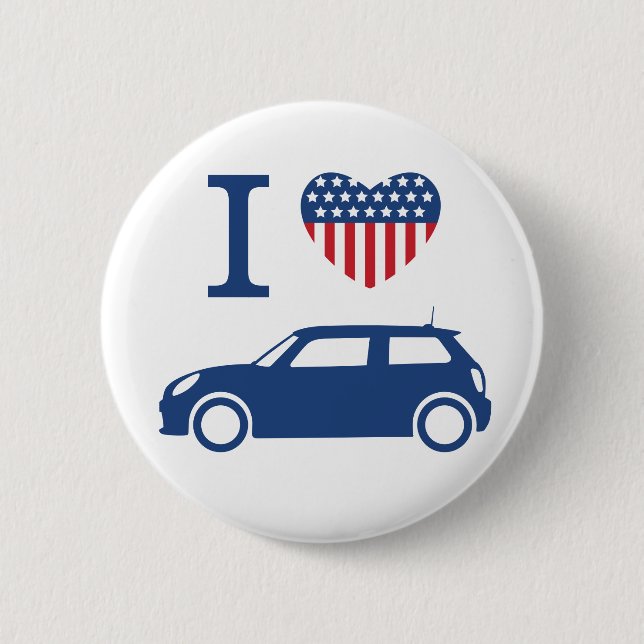 I Liebe American Mini Coopers - Blue - F56 Taste Button (Vorderseite)