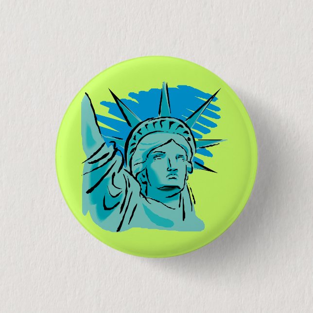 I Liebe Amerika - Freiheitsstatue New York USA Button (Vorderseite)