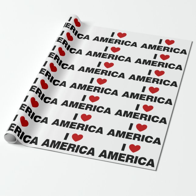 I Liebe Amerika Geschenkpapier (Ungerollt)
