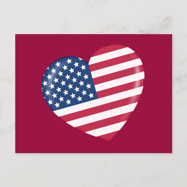 I Liebe Amerika - Herz des Patriotischen Amerikane Postkarte (Vorderseite)