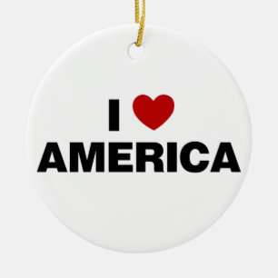 I Liebe Amerika Keramik Ornament