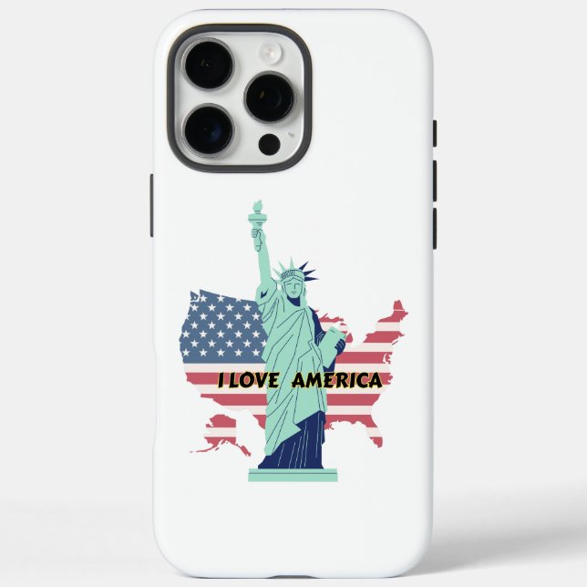 I Liebe Amerika - Liberty & Pride T - Shirt iPhone 16 Pro Max Hülle (Rückseite)
