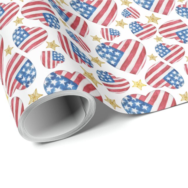 I Liebe: Amerika-Papier Geschenkpapier (Rolleneckpunkt)