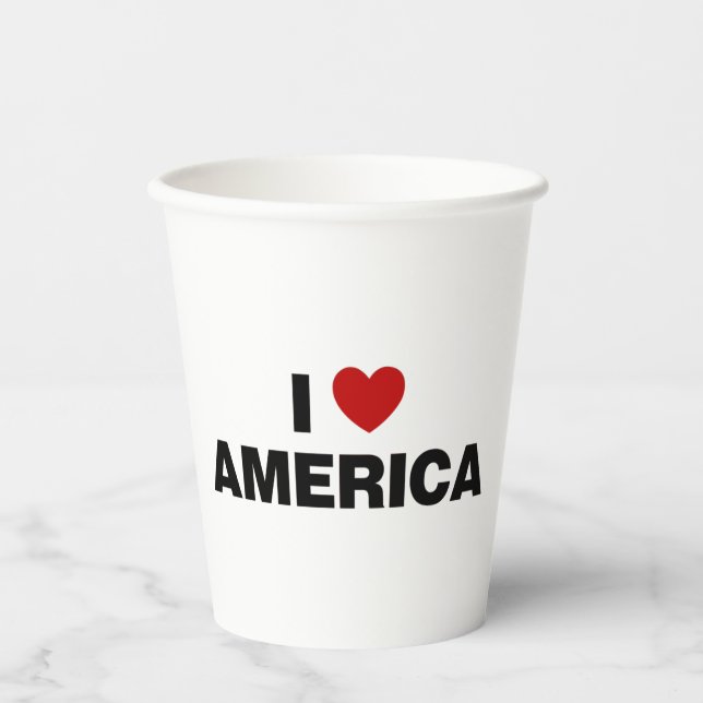 I Liebe Amerika Pappbecher (Vorderseite)