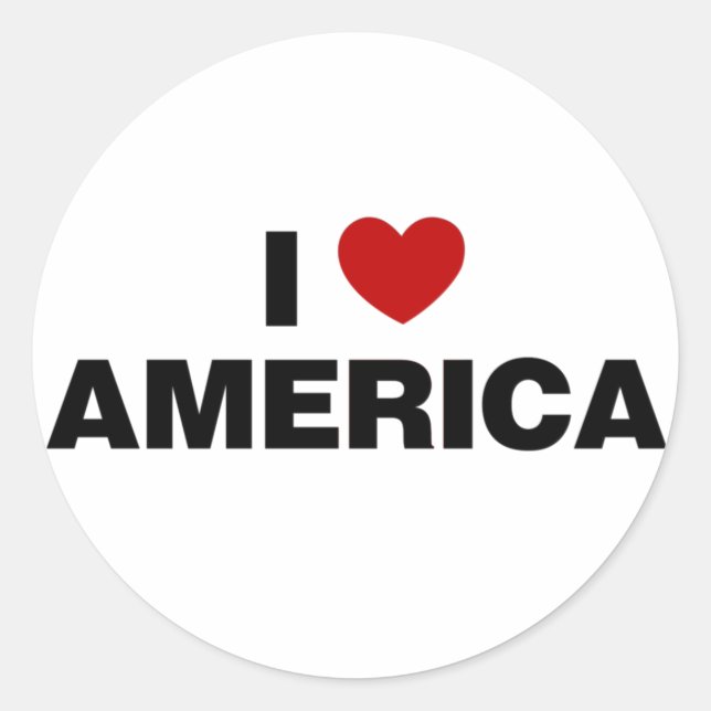 I Liebe Amerika Runder Aufkleber (Vorderseite)