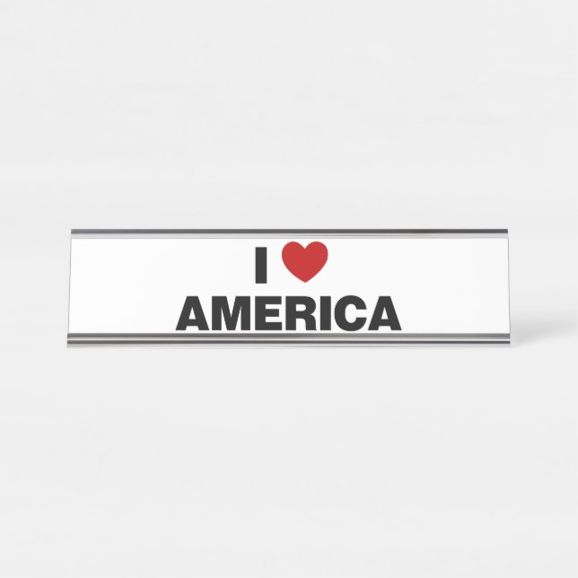 I Liebe Amerika Schreibtischnamensplakette (Vorderseite )