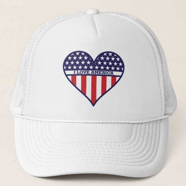 I Liebe Amerika Truckerkappe (Vorderseite)