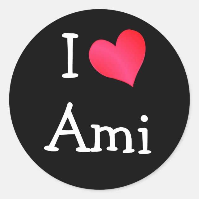 I Liebe Ami Runder Aufkleber (Vorderseite)