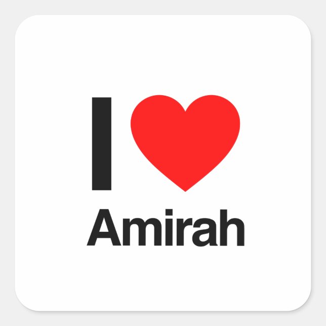 i Liebe amirah Quadratischer Aufkleber (Vorderseite)